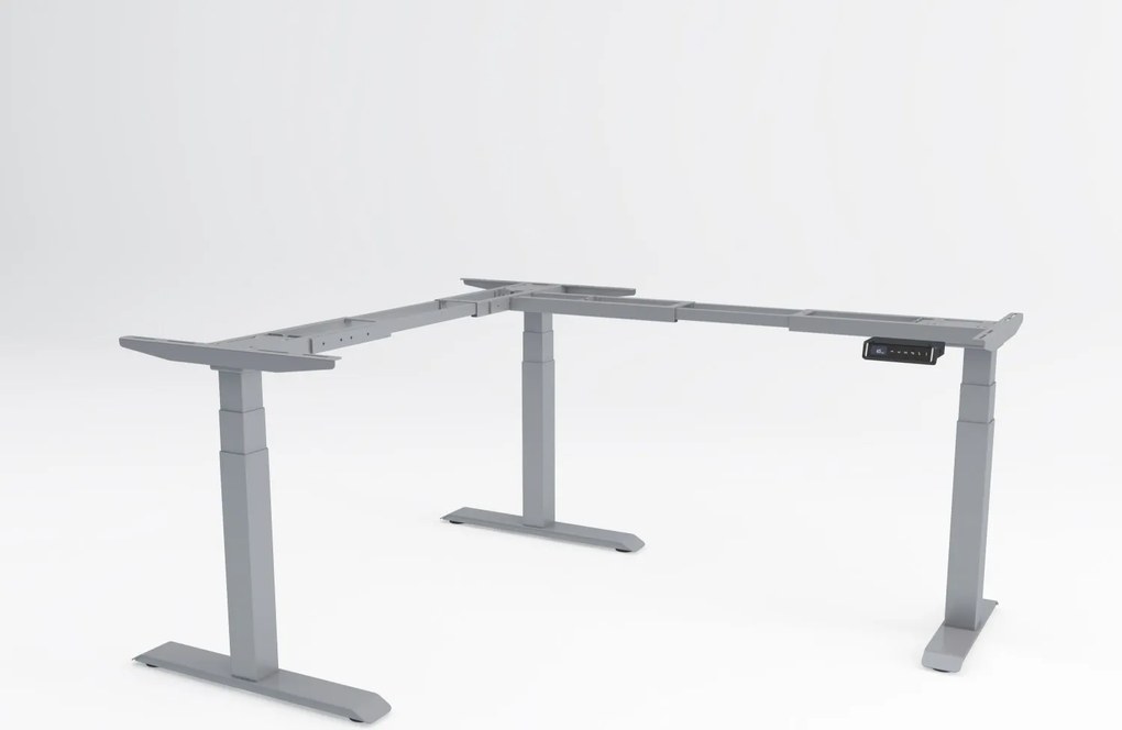 Cadru birou reglabil electric în L, Viva Upgrade, triple motor, 150 kg - Negru