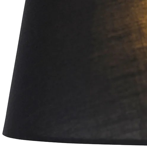 Lampă de podea clasică din alamă cu umbră neagră reglabilă - Ladas