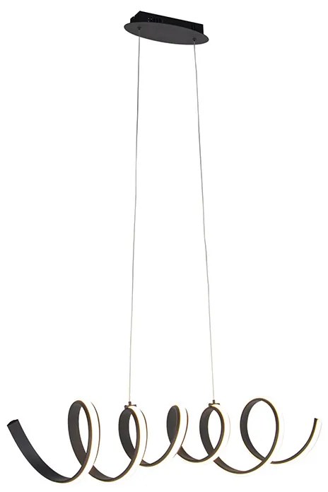 Lampă pendantă de design neagră reglabilă cu LED mare - Twisted