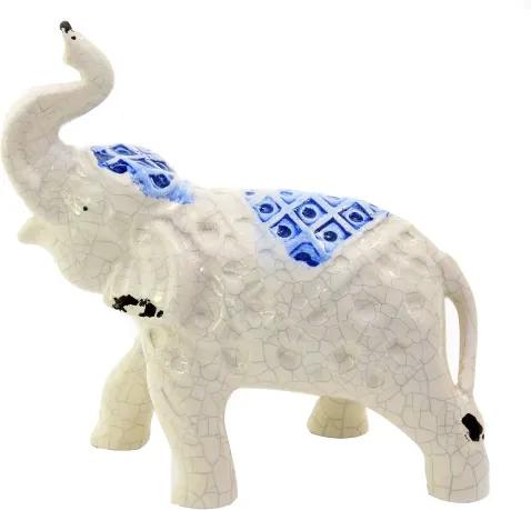 Statueta elefant din ceramica alba 22x9x19 cm