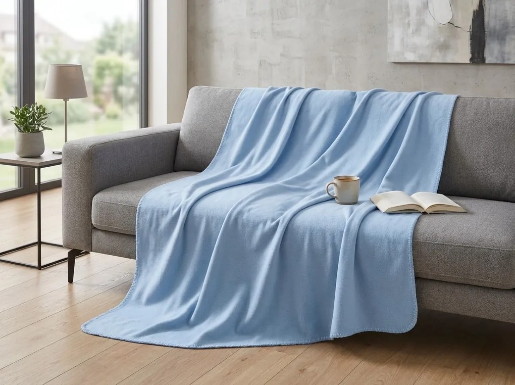 Patura din fleece FLEORA, albastru deschis Dimensiune: 150 x 200 cm