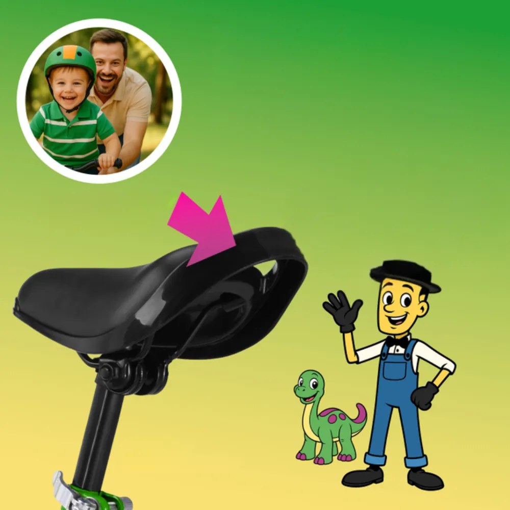 Bicicletă fără pedale pentru copii QUIDO, de la 3 ani, verde Rennmeister