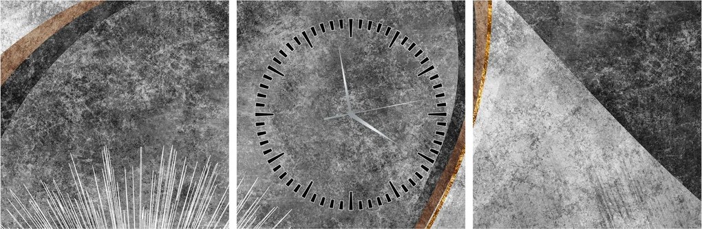 Tablou - Abstract beton (cu ceas) (90x30 cm)