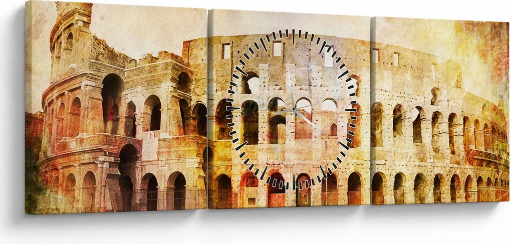Tablou - Pictură digitală, Colosseum, Roma, Italia (cu ceas) (90x30 cm)