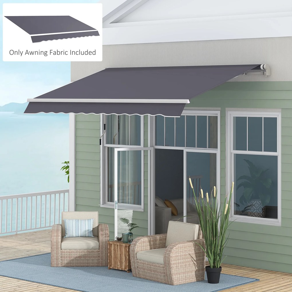 Outsunny Pânză de Schimb pentru Copertină Retractabilă Anti UV 30+, 3.47x2.4 m, Gri | Aosom Romania