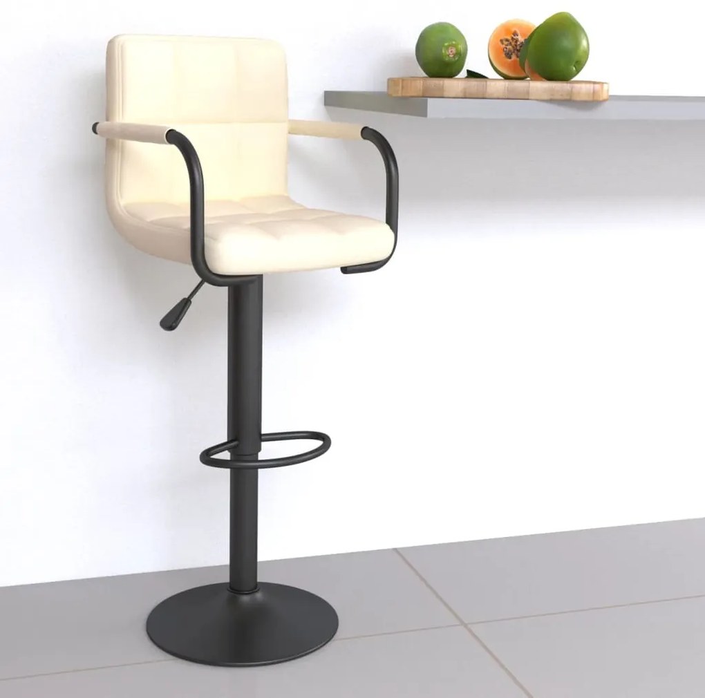 vidaXL Scaun de bar, crem, material textil