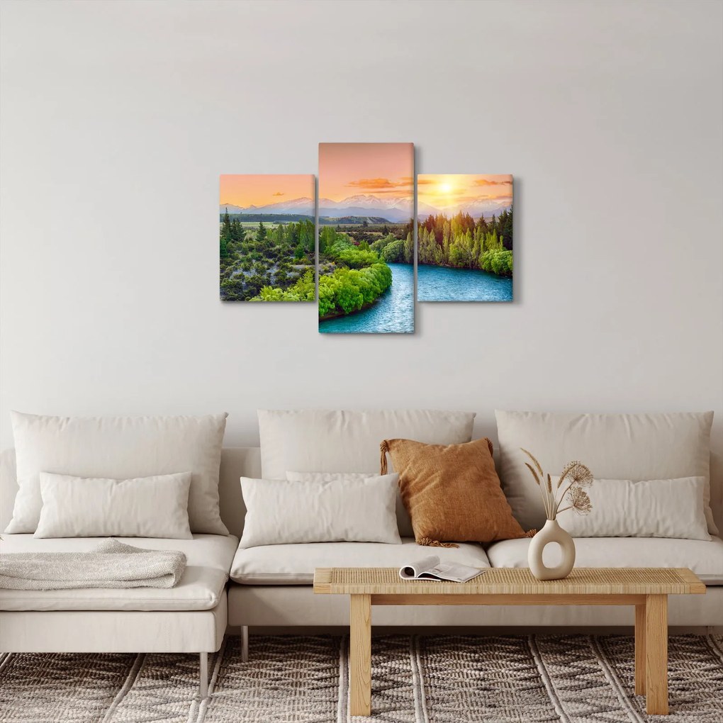 Tablou - Pădure peisaj montan (90x60 cm)