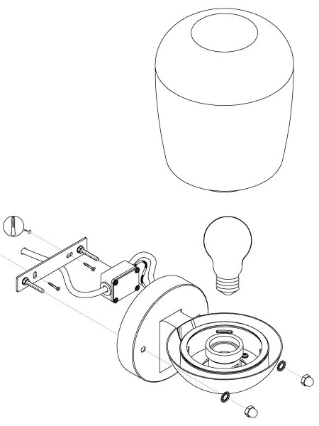 Eglo 98701 - Aplică perete exterior DONATORI 1xE27/60W/230V IP44