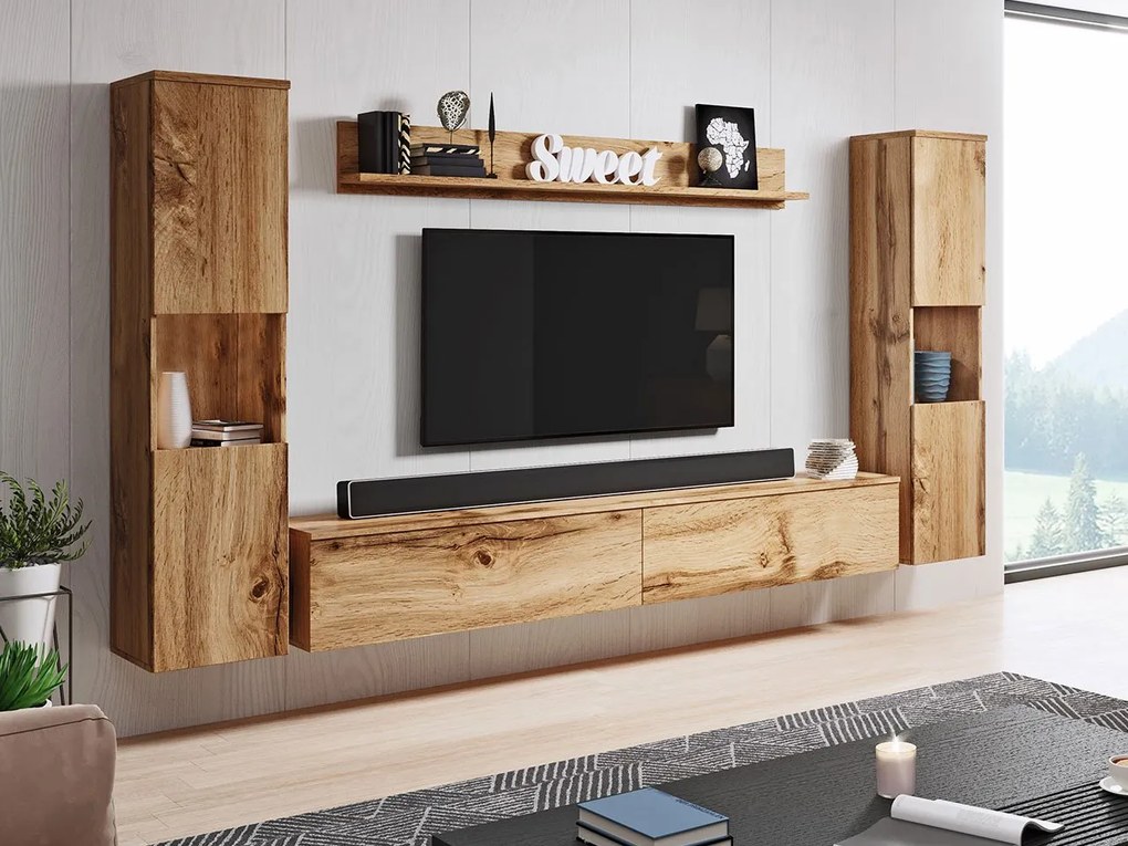 Mobilier living Nova XL (Stejar wotan) (fără iluminat). 1060056