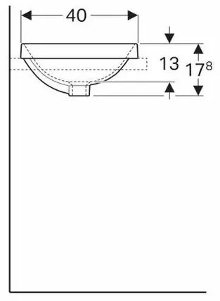 Lavoar semiincastrat Geberit Variform oval cu preaplin 50x40 cm