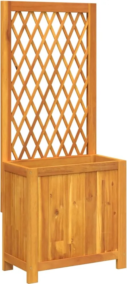 vidaXL Jardinieră cu spalier, 55x29,5x132 cm, lemn masiv acacia