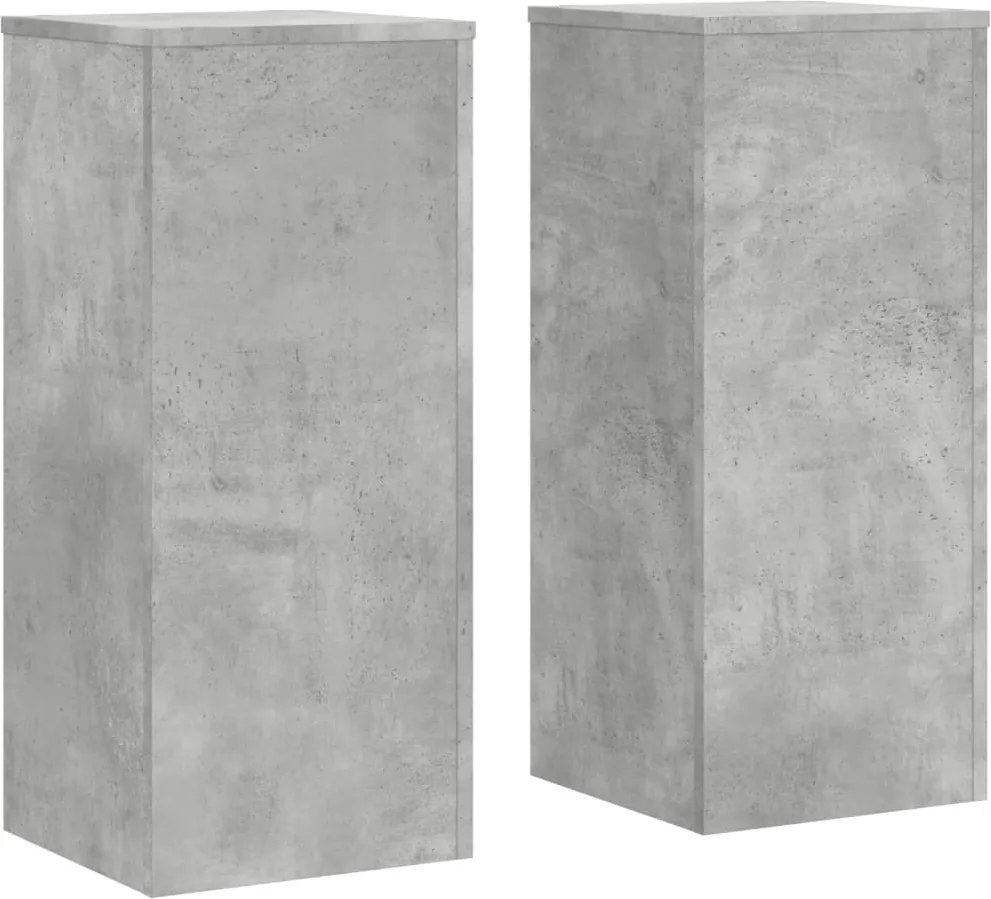 vidaXL Suport de plante, 2 buc., gri beton, 30x30x70 cm lemn prelucrat