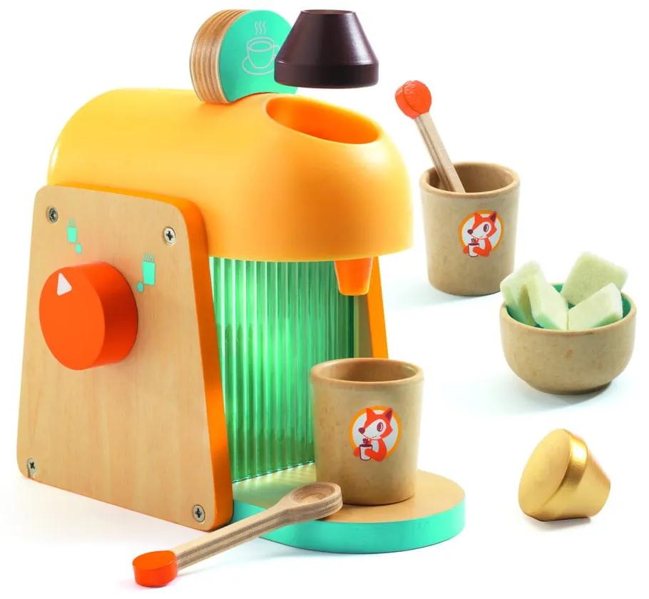 Set expressor cafea din lemn cu accesorii pentru copii Djeco Espresso