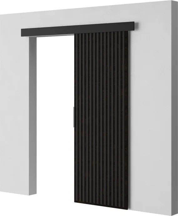 Ușă glisantă Perion – 76x1.6x205 cm – Wenge / Negru