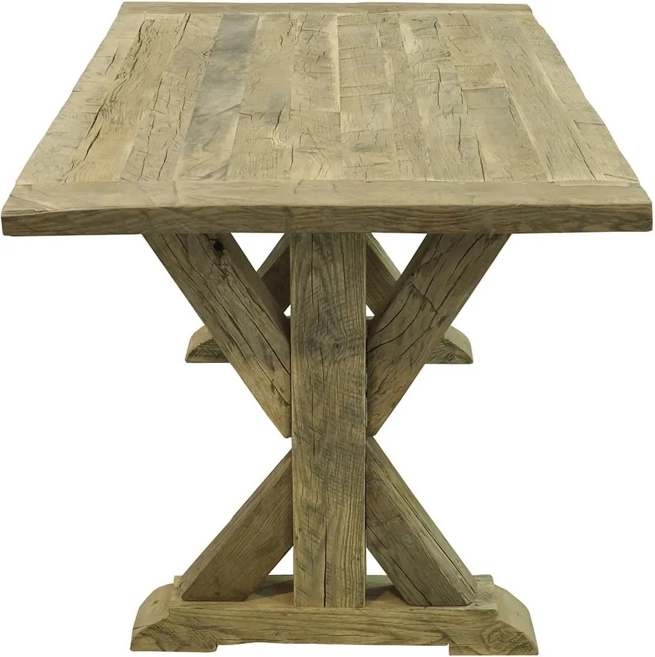 Masă stejar masiv Dining Morgan Vechi 200/220/, 240 × 100 × 79 cm