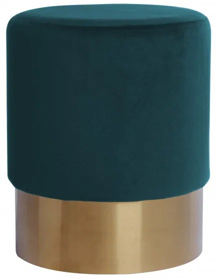 Puf/ Taburet tapitat Nano verde inchis ignifug