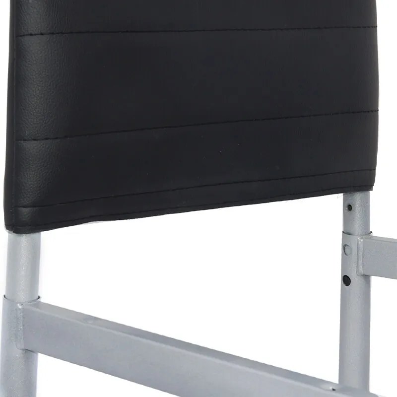Scaun bucătărie negru BUC 263 din piele ecologică cu cadru metalic