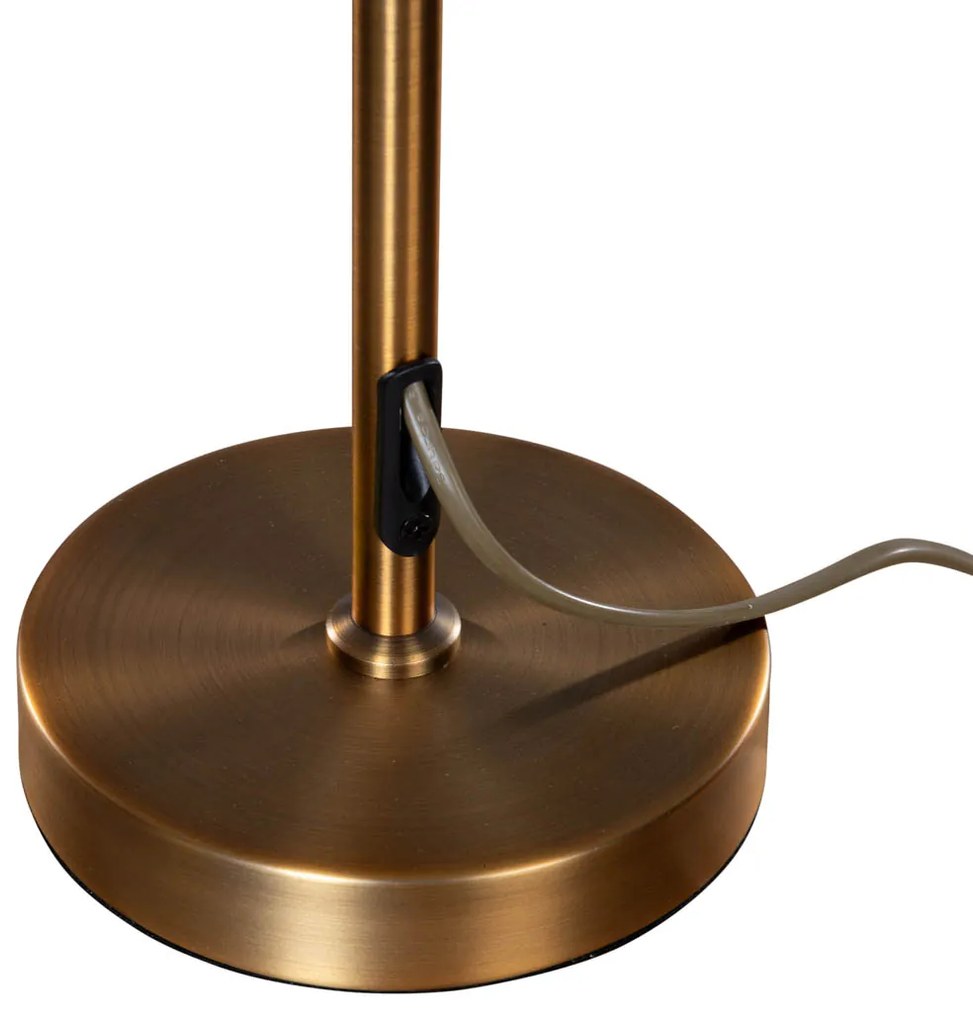 Lampă de masă bronz cu abajur din catifea taupe 35cm - Parte