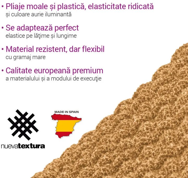 Huse super elastice RUBINIA aurii colțar (l. 340 - 540 cm)