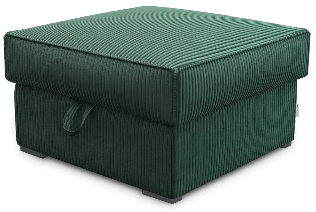 Taburet verde inchis SMART COSARO cu spatiu de depozitare 65x65 cm