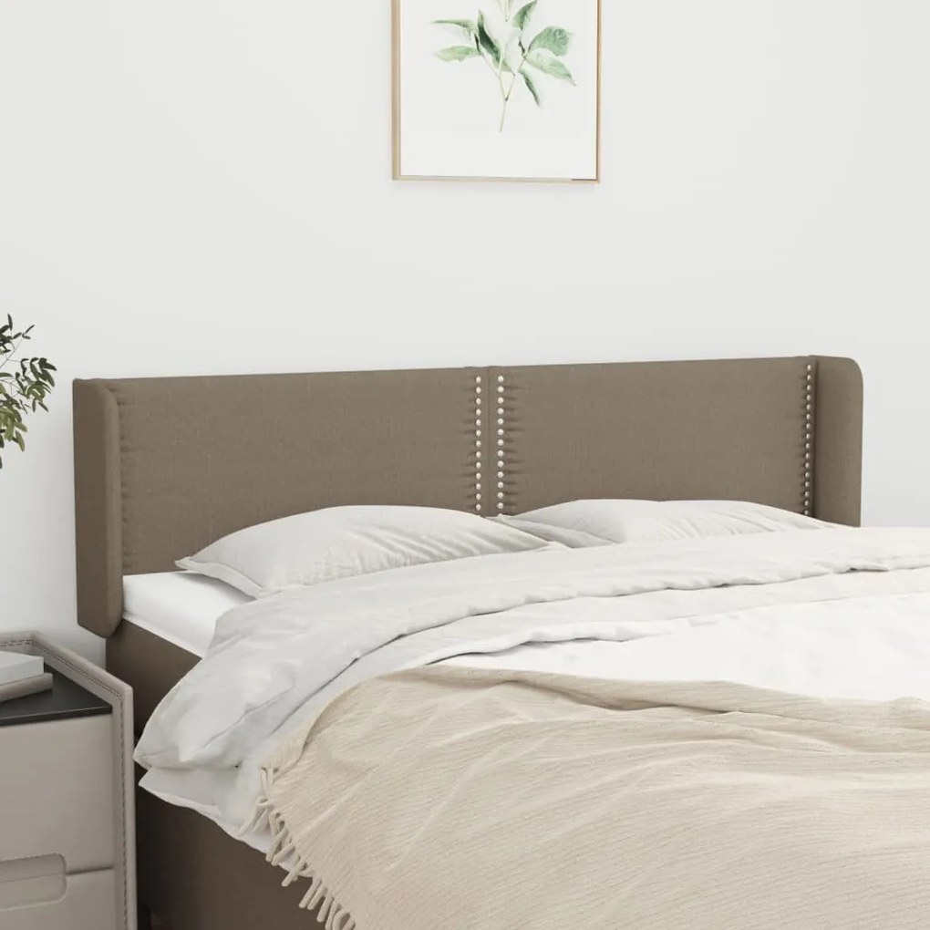 vidaXL Tăblie de pat cu aripioare gri taupe 147x16x78/88 cm textil