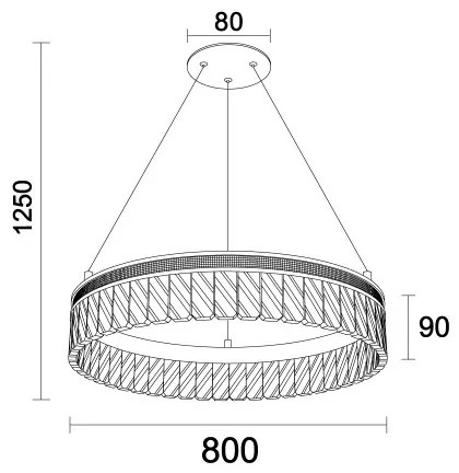 Candelabru cu cristale LED reglabil pe cablu THALIA LED/55W/230V 3000-6000K + telecomandă