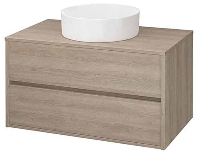Dulap pentru lavoar, 53x100x45 cm, 2 sertare, stejar Stejar, 1000x450 mm