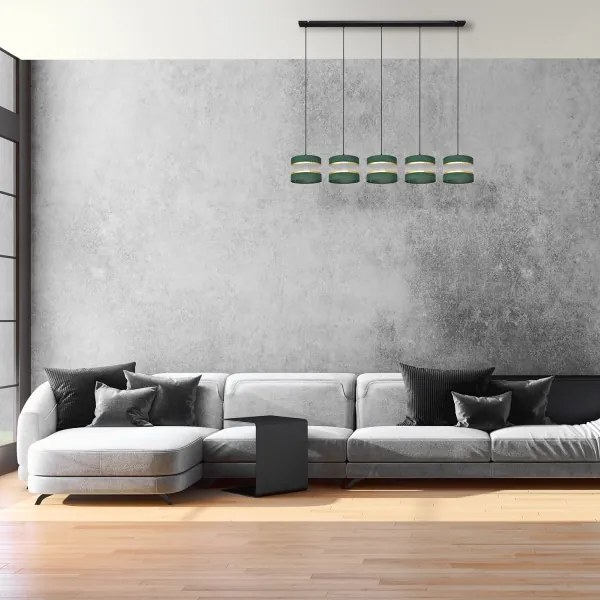 Lustră pe cablu HELEN 5xE27/15W/230V verde/auriu