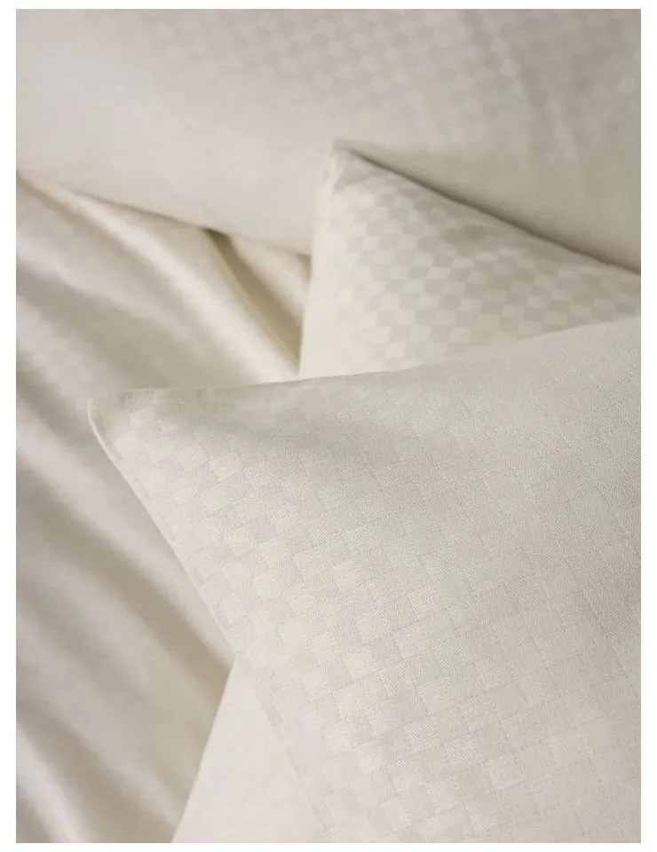 Lenjerie de pat bej din bumbac ranforcé pentru pat de o persoană 140x200 cm Checkered – Mila Home Luxury