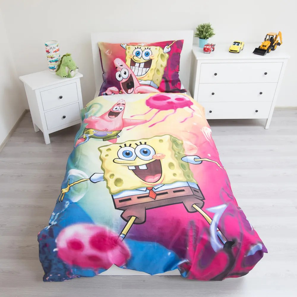 SpongeBob BikiniBottom set de așternuturi 140×200cm, 70×90 cm