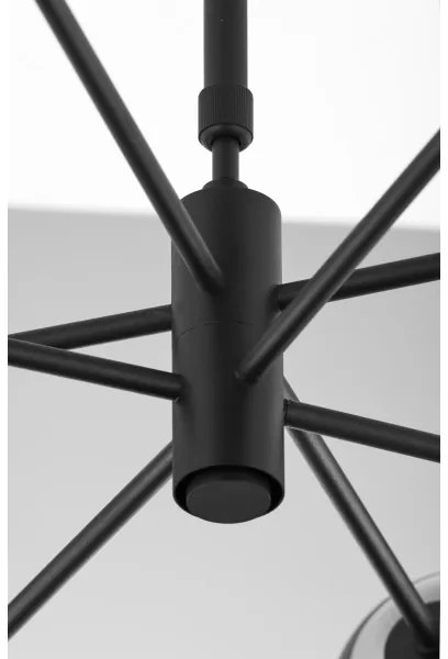 Lustră pe tijă Jupiter 1975 MOKA 4xGU10/10W/230V + 4xG9/10W/230V negru/crom