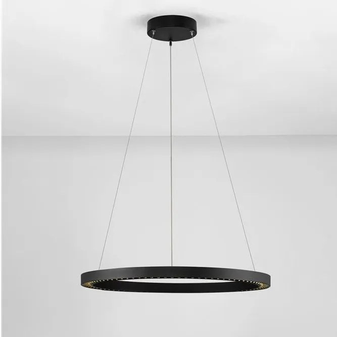 Lustra suspendata LED design circular DEOS negru NVL-9030894