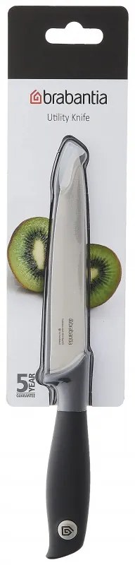 Cuțit Brabantia Tasty+ 1001165, 13.3 cm, Oțel călit, Rezistent la zgârieturi și coroziune, Gri închis