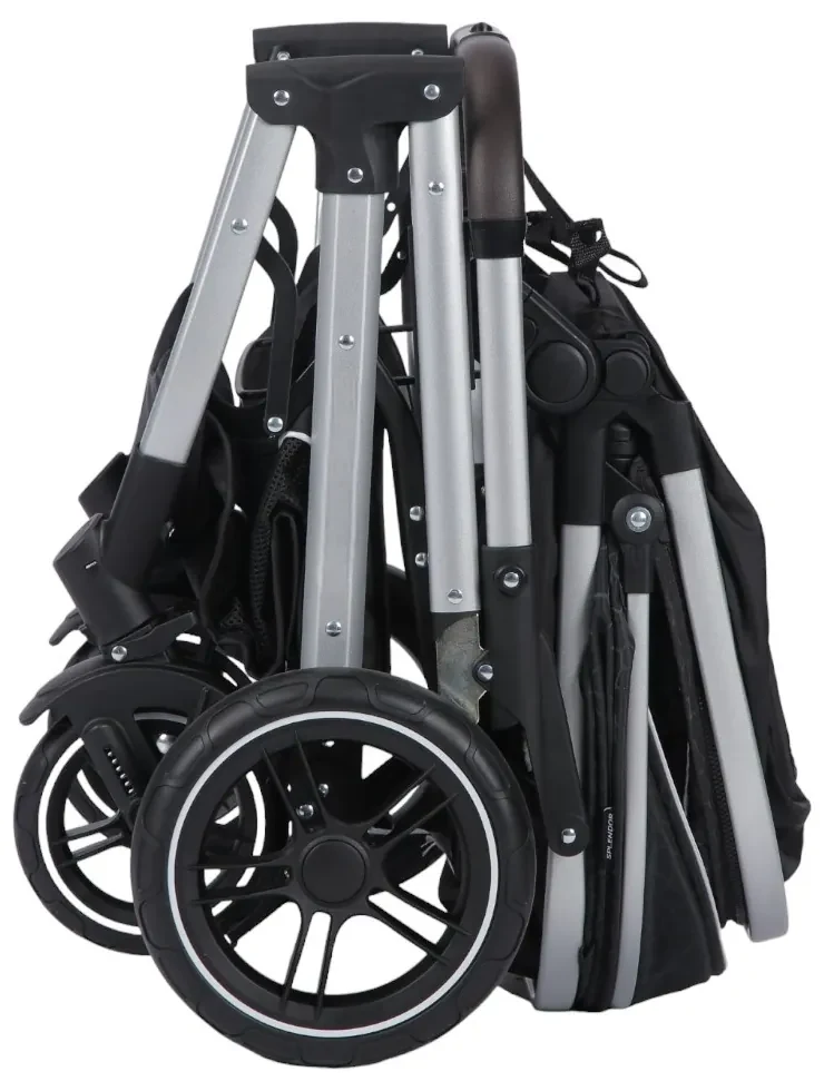 Carucior nou nascuti 2 in 1 NOVOKIDS™ H3100 series, Cu geanta bebe, Cadru Aluminiu, Amortizoare, Roti din cauciuc plin AVE, Landou, Spatar reglabil 3