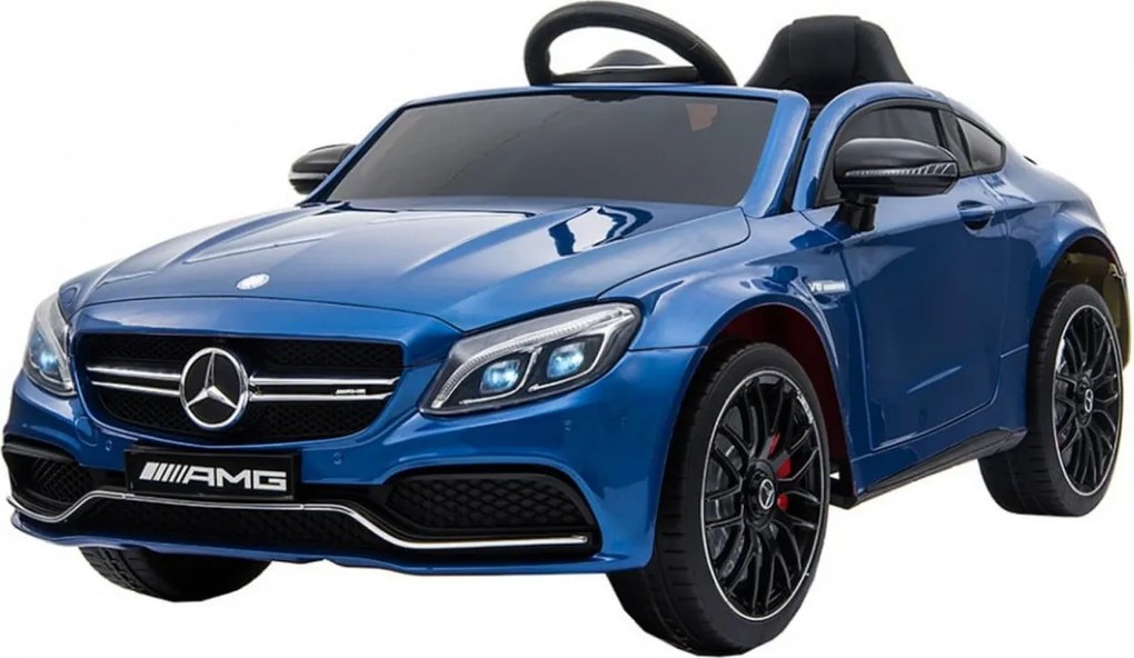 Masinuta Electrica cu acumulator pentru copii NOVOKIDS™ Mercedes C63S AMG Coupe, Cu telecomanda, Roti din Cauciuc EVA, 3-8 ani , Usi cu deschidere ,