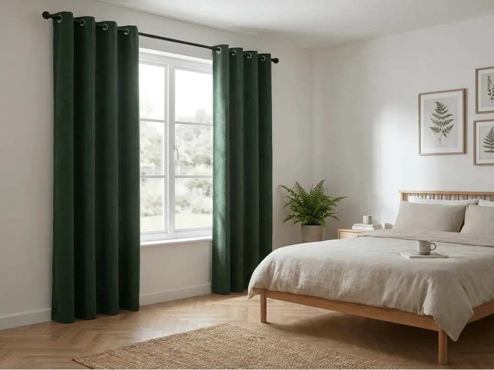 Perdea opaca DUNES VELVET 140x250 cm, verde inchis Agatat: Rejansa