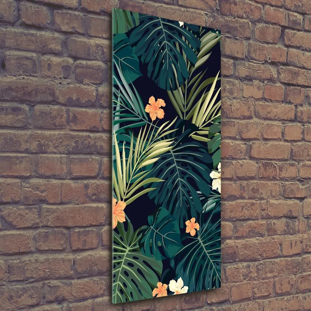 Tablou Printat Pe Sticlă Flori Hawaii