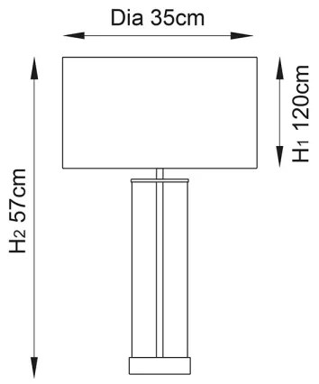 Endon 68802 - Lampă de masă tactilă dimabilă LESSINA 1xE27/10W/230V auriu/alb