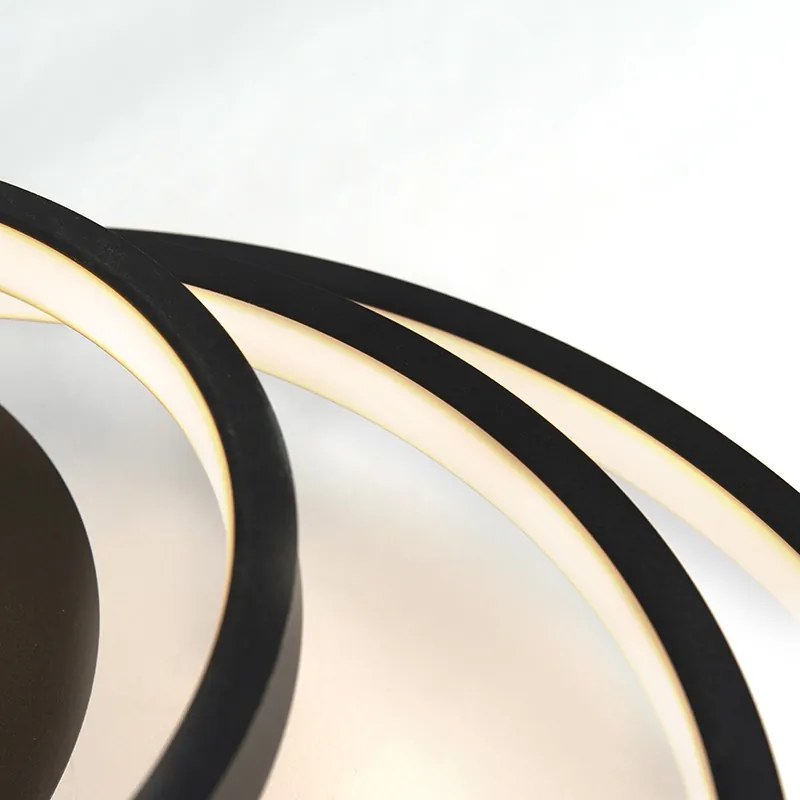 Plafoniera moderna neagra cu LED si dimmer - Rondas