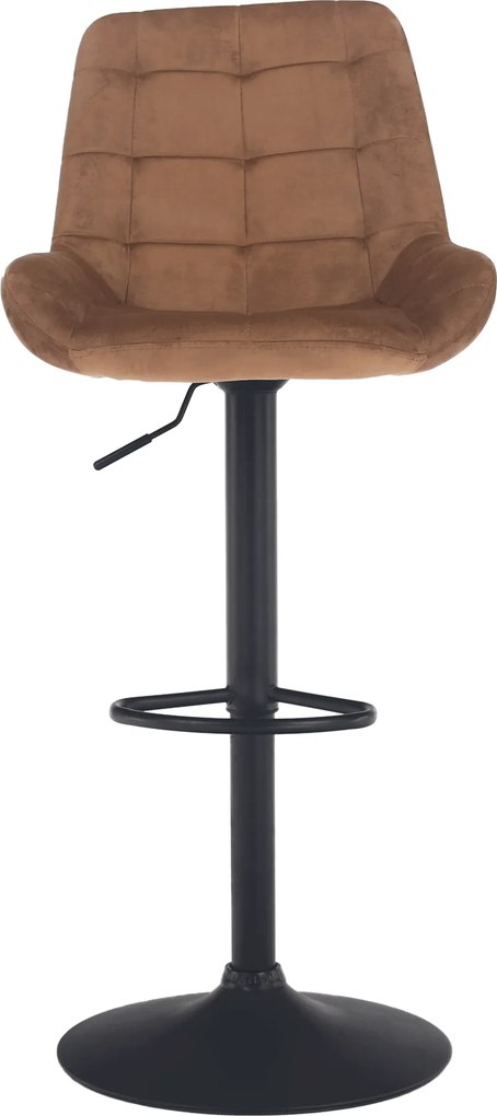 Scaun de bar, material textil Velvet maro, CHIRO NEW