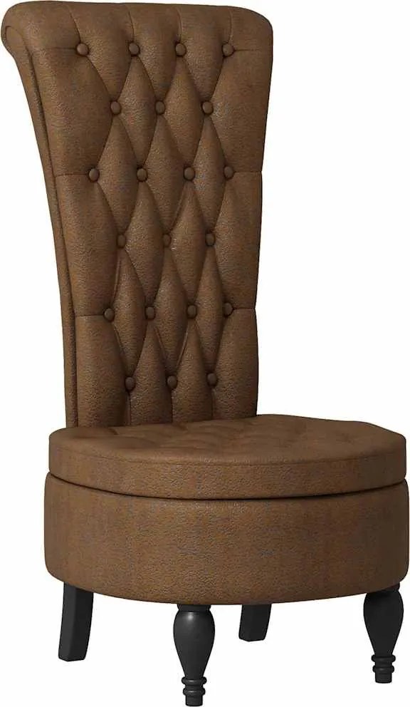 vidaXL Fotoliu slipper Maro 56,5 x 70 x 110 cm Piele Suedată Sintetică