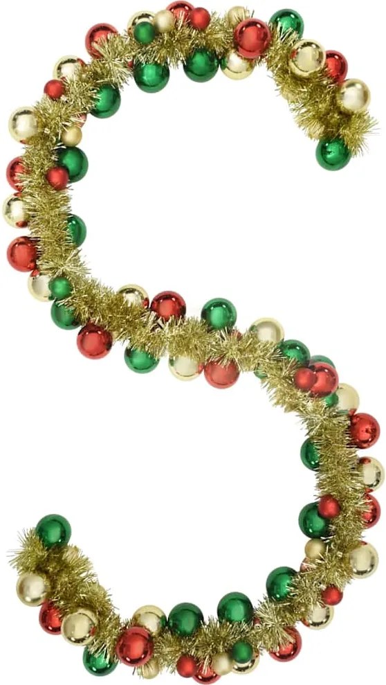vidaXL Ghirlandă cu Bile de Crăciun Multicolour 186 cm Polistiren