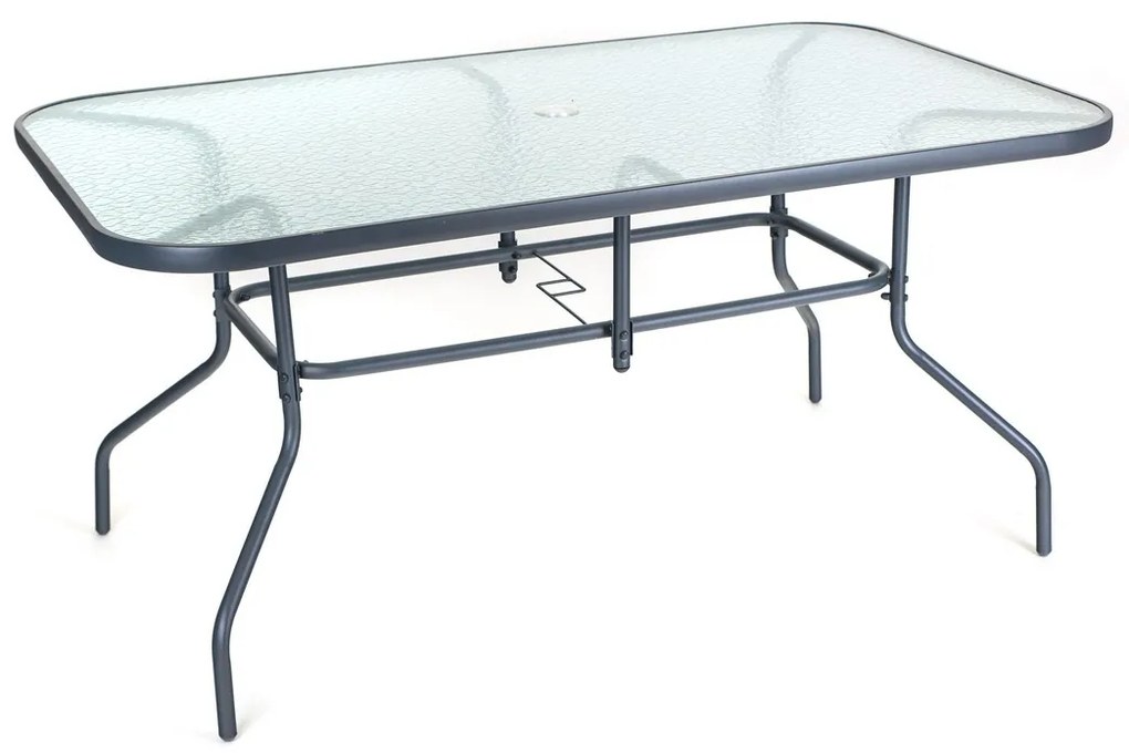 Masă Happy Green Garden cu blat din sticlă Verre,150 x 90 x 72 cm