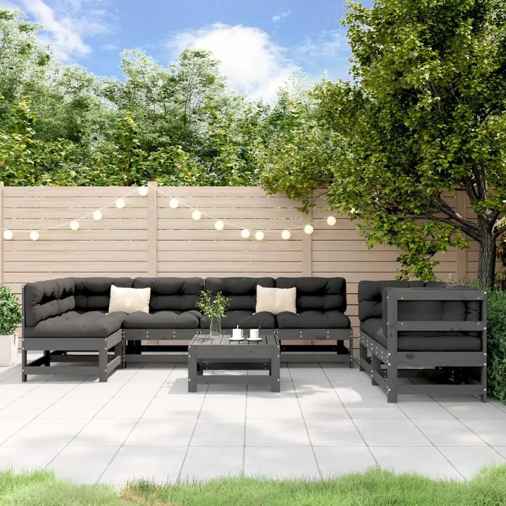 3186454 vidaXL Set mobilier relaxare grădină, 8 piese, lemn masiv de pin
