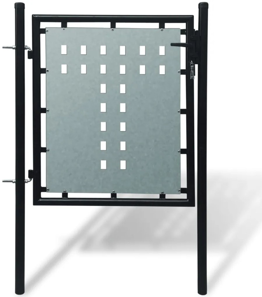 vidaXL Poartă de gard cu o ușă, negru, 100x150 cm