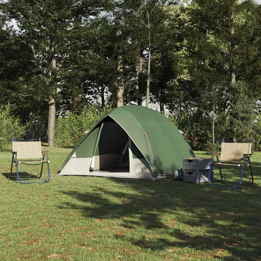 vidaXL Cort de Camping cu acoperiș Verde 275 x 230 x 140 cm tafta