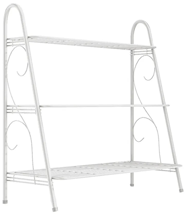 Etajera metalica alba cu 3 rafturi 63.5x31.5x72 cm