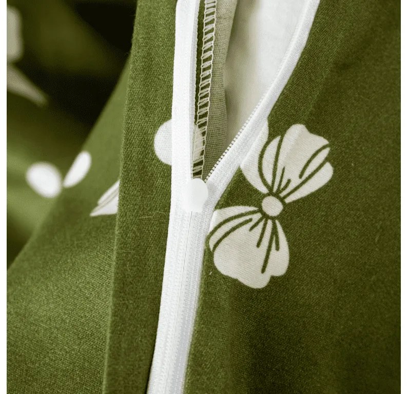 Lenjerie de pat din microfibra de flanel WHITE BOW verde Dimensiune lenjerie de pat: 2 buc 70 x 90 cm | 200 x 220 cm