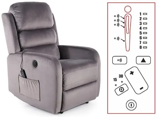 Fotoliu masaj Paged (gri). Promo -6%. 1050702