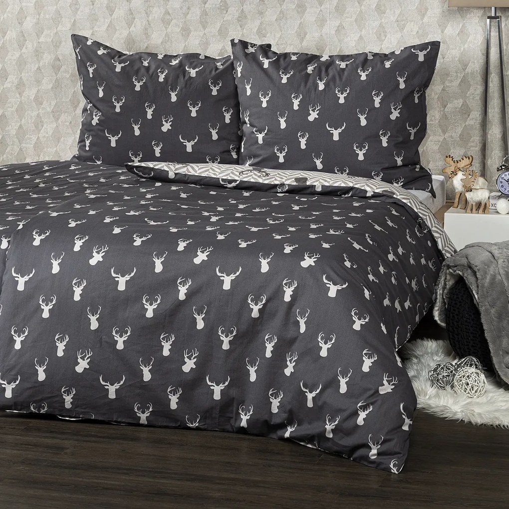 Lenjerie de pat din bumbac 4Home Reindeer, 140 x 220 cm, 70 x 90 cm, 140 x 220 cm, 70 x 90 cm